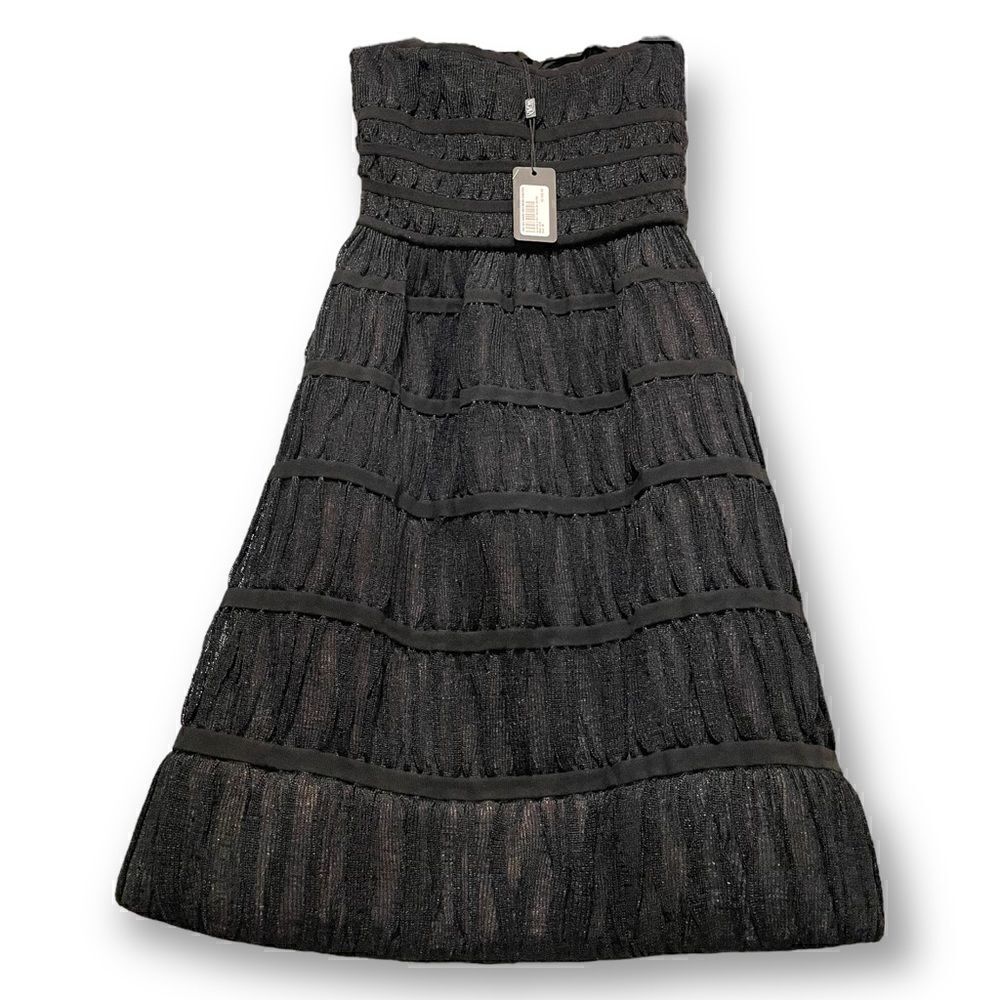 ALAÏA PARIS Black Knit Overlay Dress |Size:Small| - Picture 5 of 14